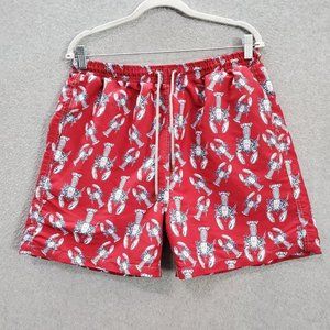 Stivali Men Swimwear‎ XL Red Trunks Lobster Graphic Allover Print 4.5" Inseam